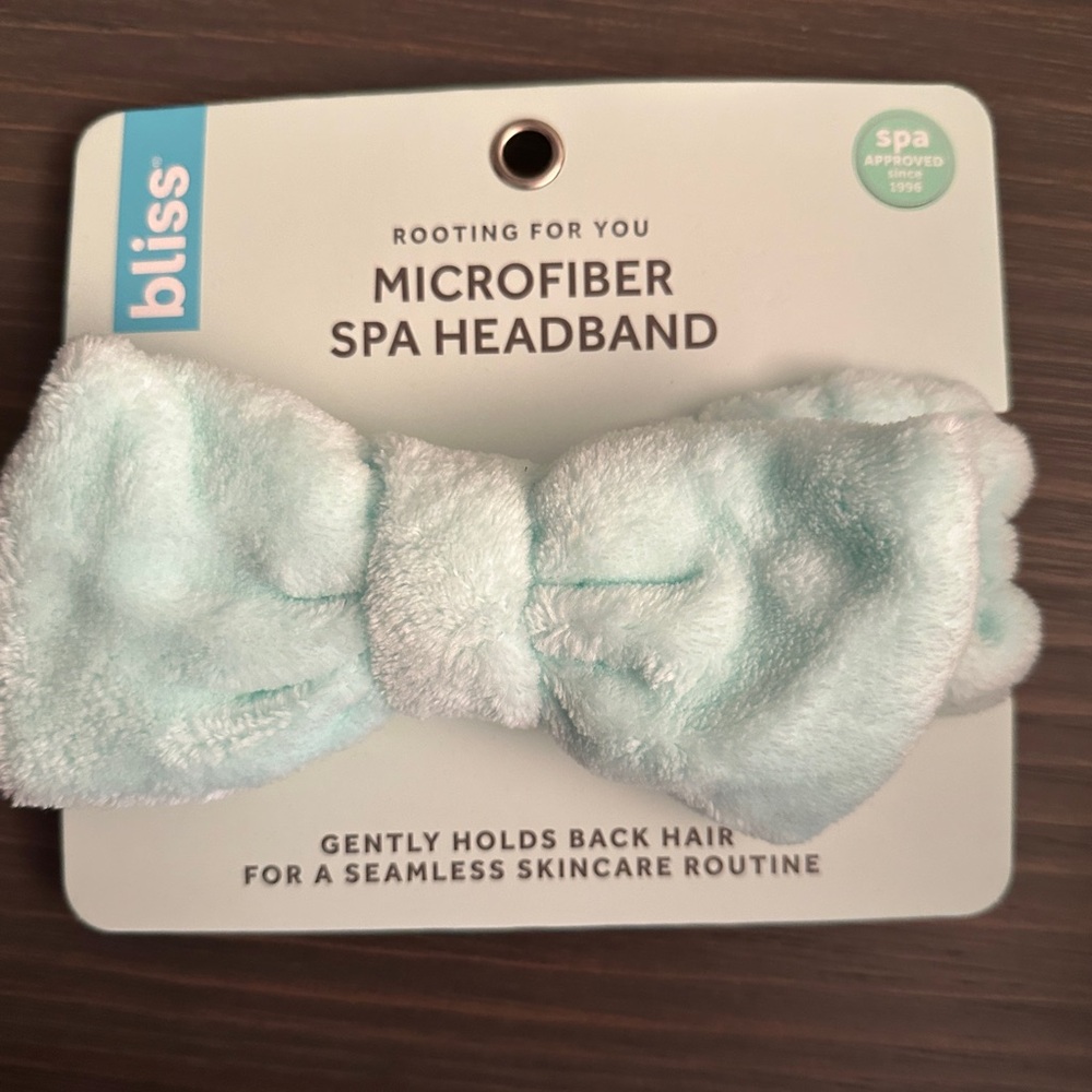 Bliss Blue Microfiber Spa Headband for Bath & Body